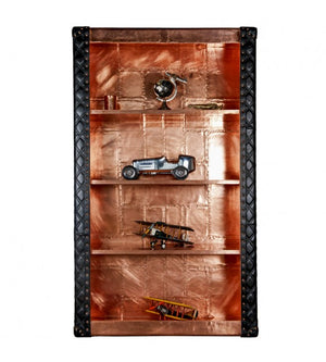 Piper Aztec Copper and Black Leather Bookshelf