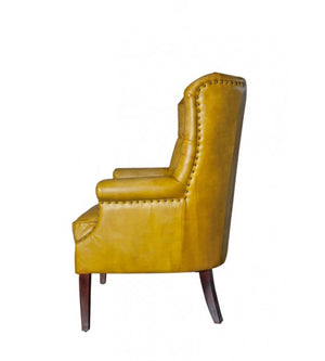 Chesti Mustard Chesterfield Leather Armchair