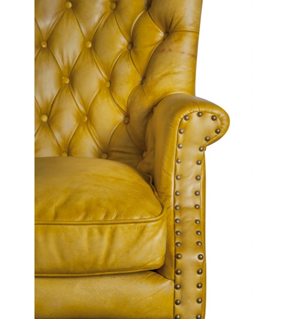 Chesti Mustard Chesterfield Leather Armchair