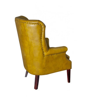 Chesti Mustard Chesterfield Leather Armchair