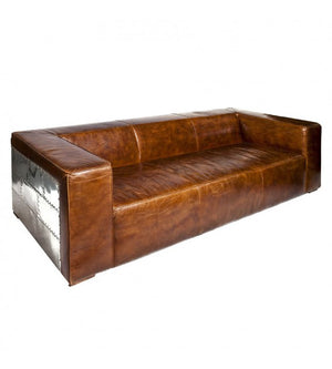 Voyager Aluminium and Brown Leather Lounge