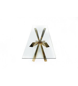 Spyder Glass Top and Brass Dining Table