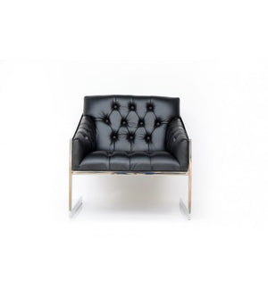 Frederika Black Chesterfield Floating Back Armchair