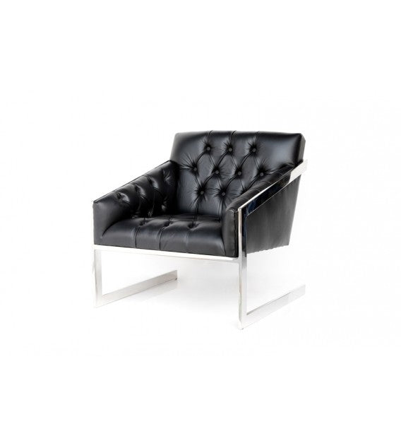 Frederika Black Chesterfield Floating Back Armchair