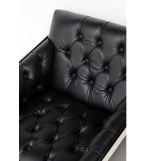 Frederika Black Chesterfield Floating Back Armchair