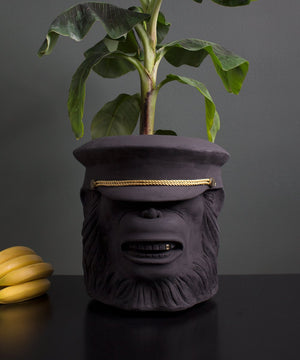 Monkey Face Pot Black Big