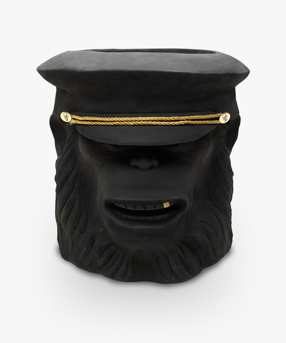 Monkey Face Pot Black Big