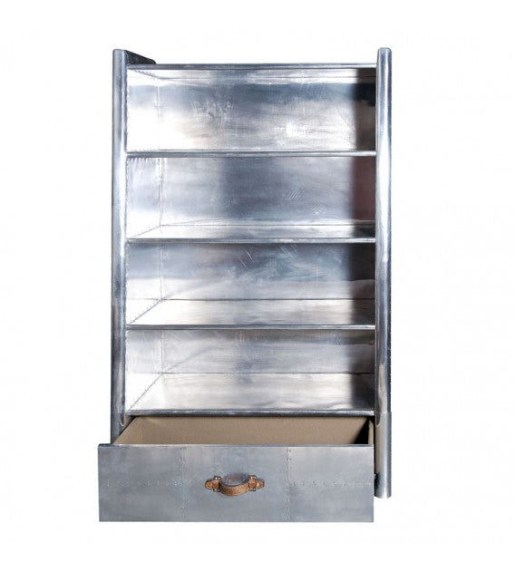 Silvare Aluminium Bookshelf with Drawer