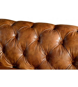 Winston Classic Vintage Leather Chesterfield lounge chair - Camel Brown