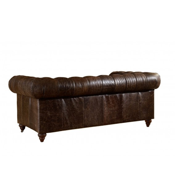 Winston Two Seat Classic Vintage Leather Chesterfield lounge - Cigar Brown