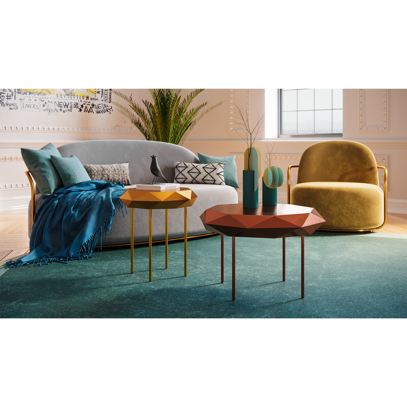 Orion Sofa Blanche Oro