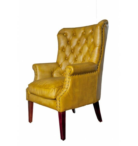 mustard armchair next